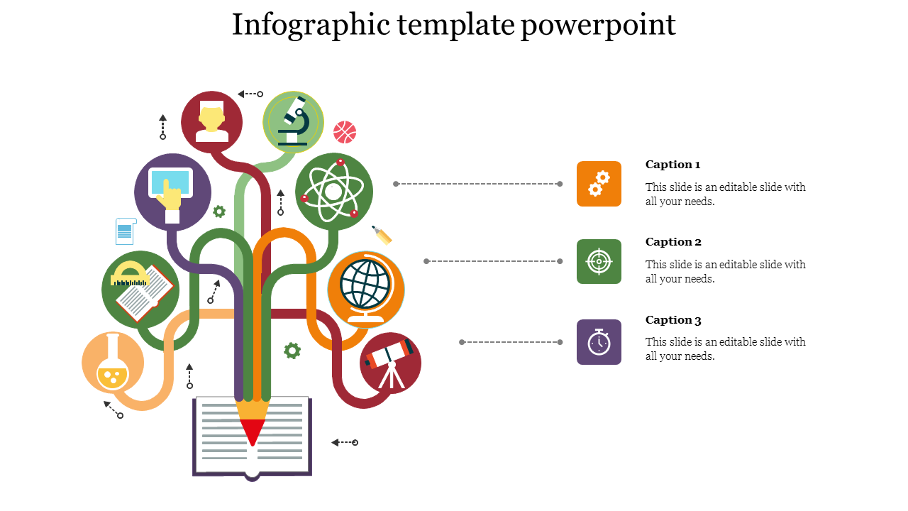 Creative Education Infographic Template With Three Nodes
